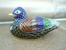 Cloisonne Ente Figur  Messing Metall Emaille 4
