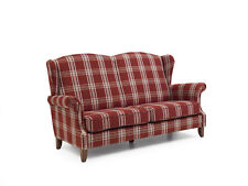 Max Winzer ~ nostalgischer 2,5-Sitzer Valentina karo rot Sofa Ohrenbacken Retro