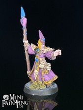 Warhammer Fantasy Dark Elves Sorcerer Dunkelelfen Dunkelelfenmagier OOP bemalt