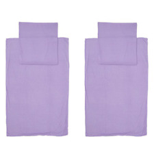 TEDDY BETTWÄSCHE 4 TLG. 2x 135X200 CM & 2x 80X80 CM  FLIEDER FARBEN# SCHMUCKJAGD