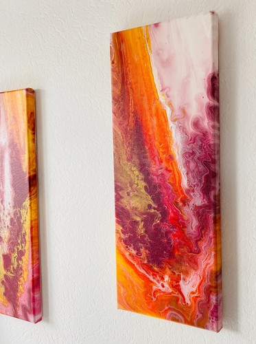 Acryl pouring auf leinwand - auf,