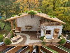 GROSSE WEIHNACHTSKRIPPE "MAGDALENA" alpenländisch NEU + 2 LED-Laternen OVP