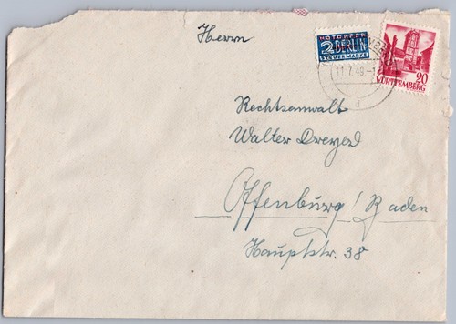 Franz zone brief 1949 - zone,