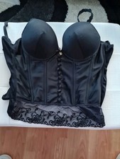 Corsagen Mieder BH lang / long Büstenheber 70 A schwarz