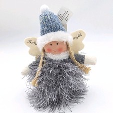 Schutzengel grau/weiß sitzend