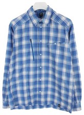 Haglofs Shirt Herren XL Blau Gespreizter Kragen Geknopft Taschen Freizeit Plaid