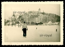 Aschau im Chiemgau 1944 - Mann im Ort in Schneelandschaft - 1940er - Foto 9x6cm