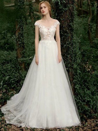 Weißes brautkleid linie aus - weißes,
