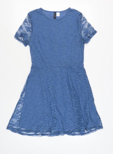 Damen blau linie kleid - blau,