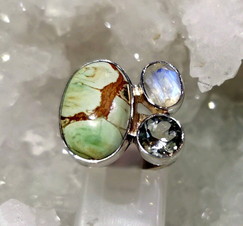 Ring variscit mondstein - ring, +
