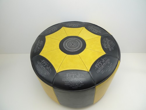 Runder sitzhocker pouf schwarz - sitzhocker,