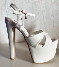Sandalette Plateau High Heels Extrem weiß Gr. 38