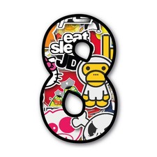 Startnummer 8 Sticker Bunte