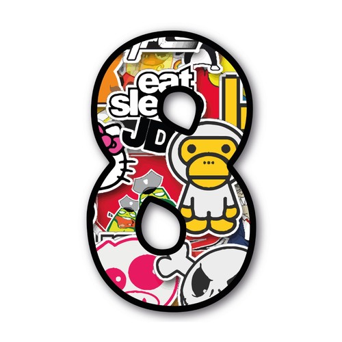 Startnummer sticker bunte - startnummer,