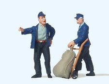 45098 Große Spur G/LGB Preiser Figuren, Güterbodenpersonal Sackkarre, 1:22,5