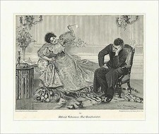 Alfred Schwarz: Die Geschwister Seifelblasen Tigerfell Necken Holzstich A 0906