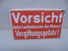 Original Emailschild  Vorsicht Beim Laufenlassen Der Motoren  Ungereinigt