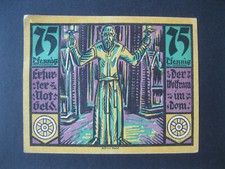 Erfurt 75 Pfennig Gutschein Notgeld Geldschein Papiergeld Deutschland 1921