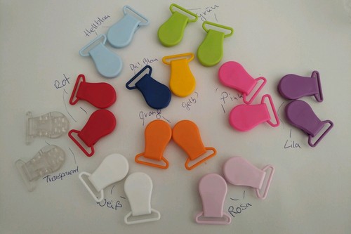 Pink plastik schnullerclip - 1x,