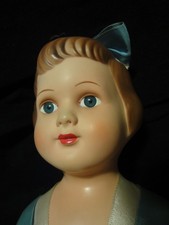 Storch Puppe, Schwäbische Celluloidwarenfab., Originalkleid, wie neu