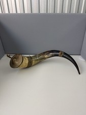 Antikes Trinkhorn / Pulverhorn mit Messingmontierung Ca. 95 Cm Lang