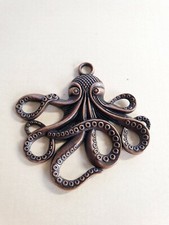 Tintenfisch Krake Octopus Anhänger ♥ Maritimer Schmuck Deko Charms Kupferfarben