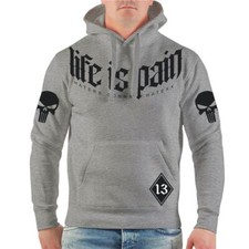 Kapuzenpullover Life is Pain BLACK 13 Hoody Hardcore Rap Gang Crew Support loyal