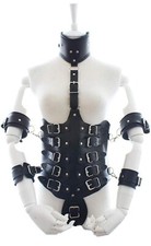 Einstellbar Fetisch Offene Korsett Brust Körperharness 100% Leder Bondageset