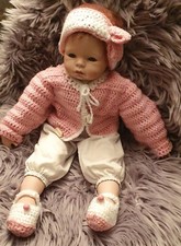 Ausfahrgarnitur_Mädchen_gehäkelt_Handarbeit_Erstlings-Set_Baby-Garnitur_Gr.56