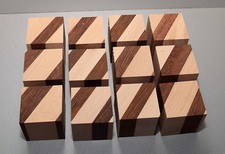 12 Stk. Würfel Buche/Bongossi verleimt Drechselholz Schnitz- Bastelholz 5x5x5 cm