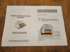 ELV Conrad FS20 WS1 Wechselschalter Schalter 1 Kanal ANLEITUNG Wechsel FUNK TOP!