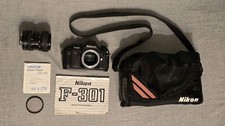 Nikon F-301 mit 35-70mm Tokina Zoom Objektiv und Tasche Anleitung Analog Kamera