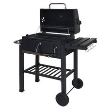 B-Ware Grillwagen MCW-K93, mit Deckel Ablagen, Stahl, 110x100x51cm schwarz