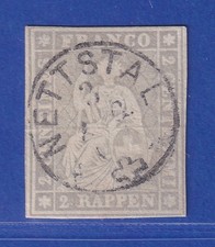 Schweiz 1862 Sitzende Helvetia 2 Rp. Mi.-Nr. 19 zentrisch O NETTSTAL