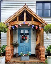 Eiche Veranda THE BRABOURNE. ATEMBERAUBENDE GEBOGENE VORDERE PFOSTEN & VOLL GEBOGENER SPURBALKEN