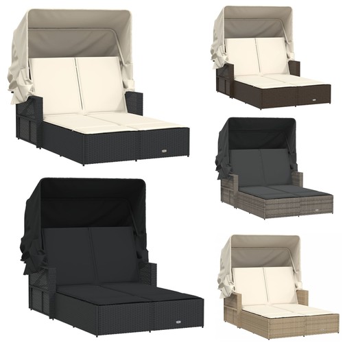 Poly rattan doppelbett - rattan,