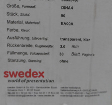 Swedex Thermobindemappen 10 Stück 30 Blatt DIN A4 Klarsicht  Rückenbreite 3,0 mm