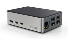 FLIRC Case - Aluminium Gehäuse für Raspberry Pi 5, silber/schwarz