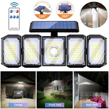 300 LED Solarleuchte Solarlampe mit Bewegungsmelder Außen Garten Strahler Fluter