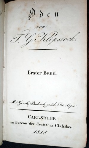 1818 klopstock oden - 1818,