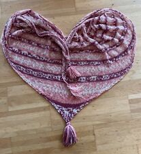 UNIKAT Dreieckstuch Tuch Handarbeit gestrickt NEU Rosatöne Norwegermuster