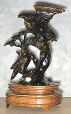 Tigerauge Vögel Paar,  handgeschnitzte Skulpture, Figur, Statuette Tiger Eye