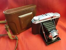 REPORTER ANASTIGMAT Antik Vintage Klappobjektiv Kamera mit Leder Tasche Etui 