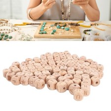 100PCS Alphabet Holzperlen