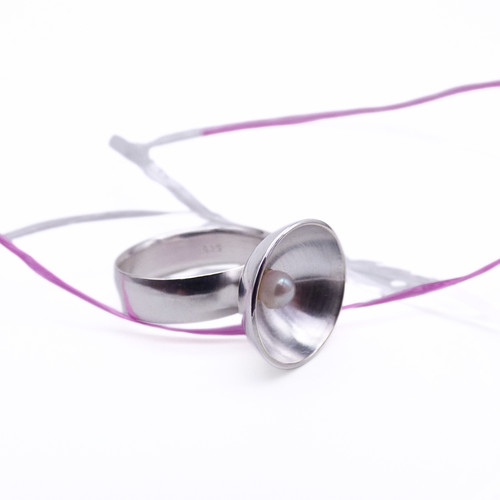 Silberring mit akoya - mit, |