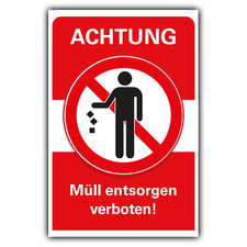 Müll entsorgen verboten