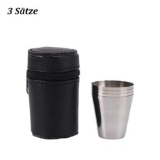 3 Sätze Edelstahl Becher