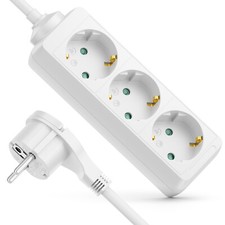 Steckdosenleiste 3 Fach Flachstecker Mehrfachstecker Steckdose Stromleiste 1,4m