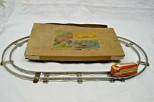 altes Blechspielzeug Höfler Rundbahn Straßenbahn Eisenbahn in OVP antik 7156