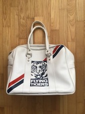 Flying Tigers Airliner Tasche Umhängetasche Vintage, Weiß 80er Jahre